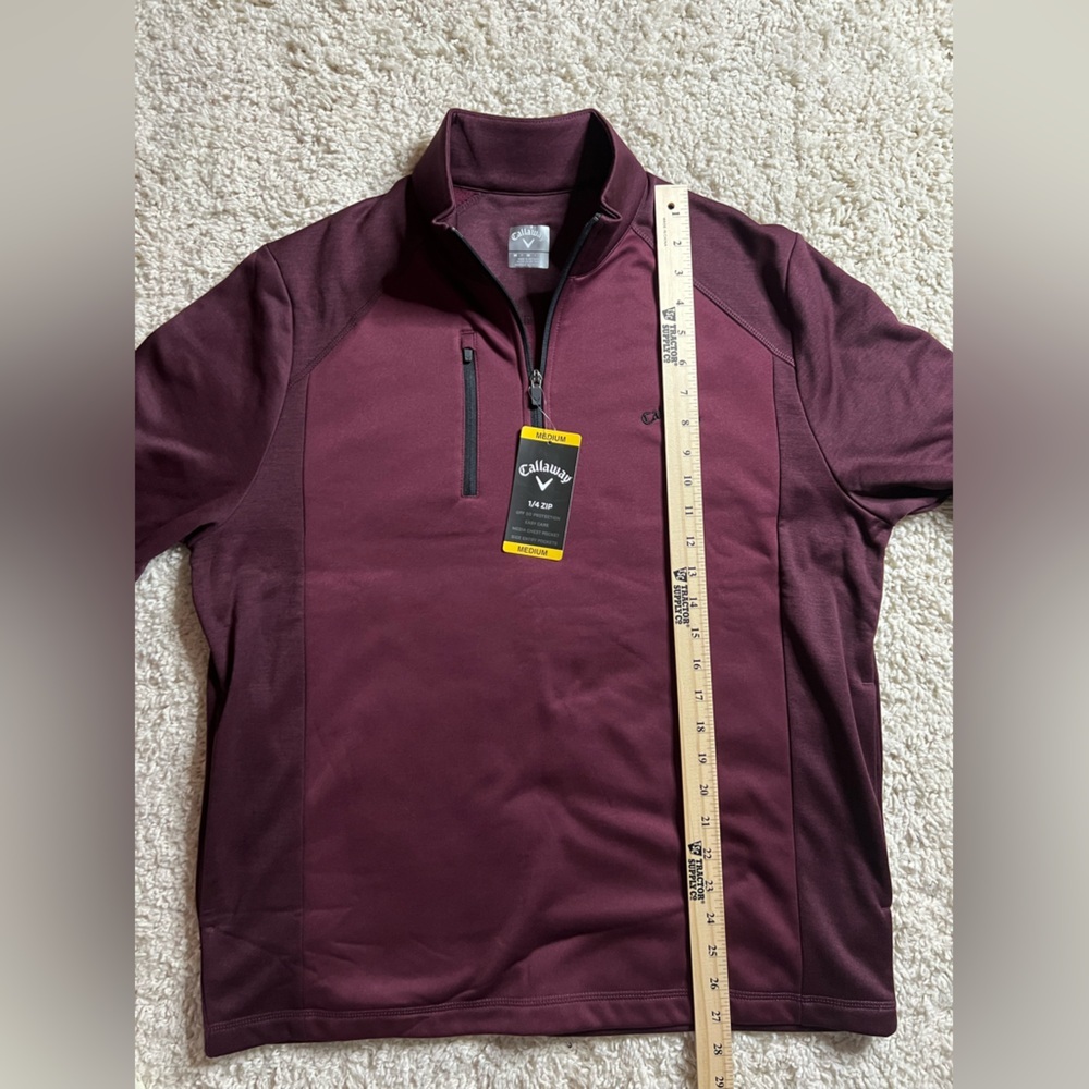 Size Medium Callaway Maroon Quarter-Zip Pullover NWT - Picture 4 of 8